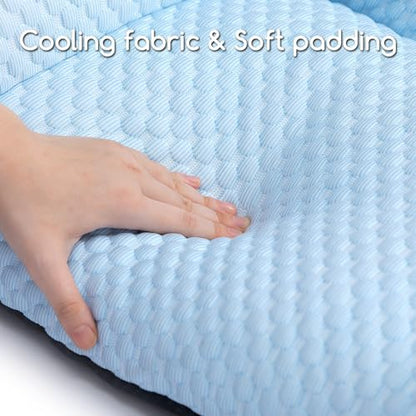 Hollypet Cooling Dog Couch Bed, Washable Pet Sofa, Blue, 24x18