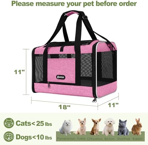 GAPZER Cat Carrier 18x11x11 Delta Airline Approved, Pet Plane Travel Crate