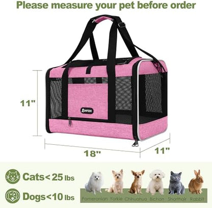 GAPZER Cat Carrier 18x11x11 Delta Airline Approved, Pet Plane Travel Crate