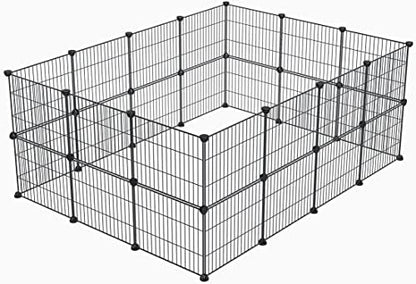 LURIVA Small Animal Playpen, Guinea Pig Cages, Pet Playpen, Rabbit Cage,Small Animal Cage, Puppy Kitten Dog Playpen, Indoor Outdoor Portable Metal Wire Yard Fence,15 X 12 Inch, 28 Panels, Black