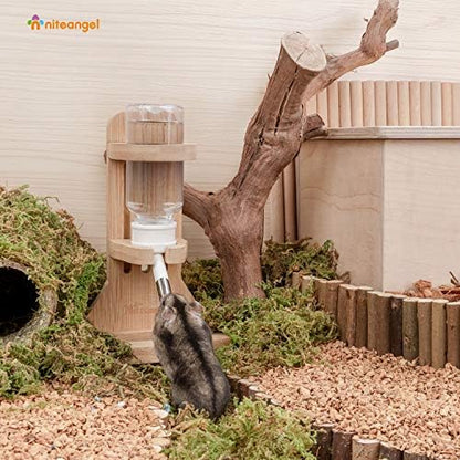 Niteangel Water Bottle with Stand for Syrian Dwarf Hamsters Gerbils Mice Rats Degus Small pet Rodents (White)