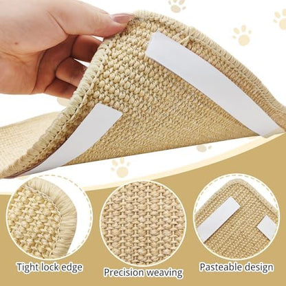 kathson Rabbit Scratching Pad 2 Pcs Natural Sisal Bunny Scratch Mat, Small Animals Nail Scratcher Guinea Pigs Grinding Claw Rug Pet Cage Flooring for Biting Sleeping Nesting (15.75 * 11.8 in)