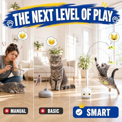 CATPICK Interactive Cat Toy for Indoor Cats, Automatic Flying Bird Toy