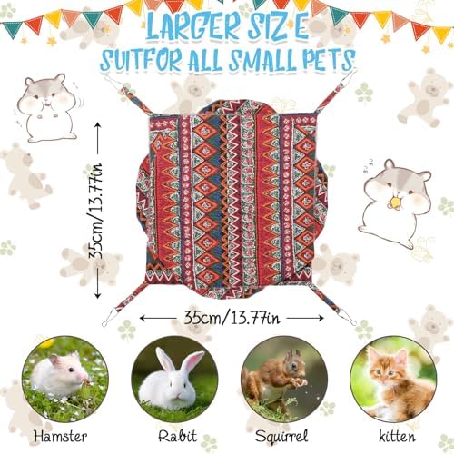 3 Tier Guinea Pig Cage Accessories,Ferret Rat Hammock,13.7x13.7 Inches, Pet Cage Hanging Bunkbed Hammock for Small Animals,Guinea Pig,Ferret,Kitten,Squirrel, Chinchilla, Rat,Parrot