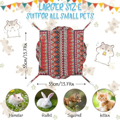 3 Tier Guinea Pig Cage Accessories,Ferret Rat Hammock,13.7x13.7 Inches, Pet Cage Hanging Bunkbed Hammock for Small Animals,Guinea Pig,Ferret,Kitten,Squirrel, Chinchilla, Rat,Parrot