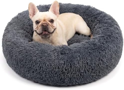 nononfish Soft Dog Bed for Small Dogs,Cozy Calming Donut Pet Bed