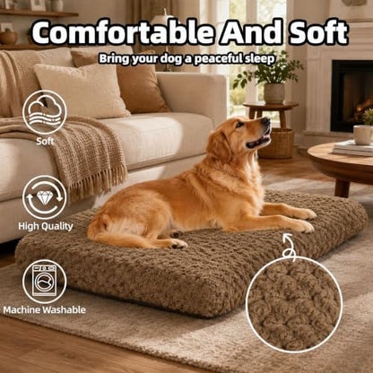 Dog Bed Large Size, Plush Washable Pet Bed Mat, Dog Crate Bed 35"x23"