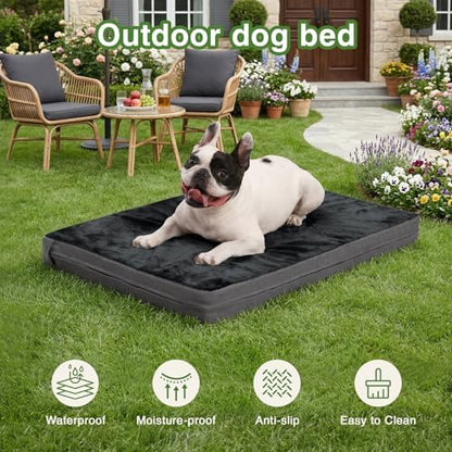 Waterproof Dog Bed Medium Size Dog, Washable Orthopedic Foam Crate Pad 30"