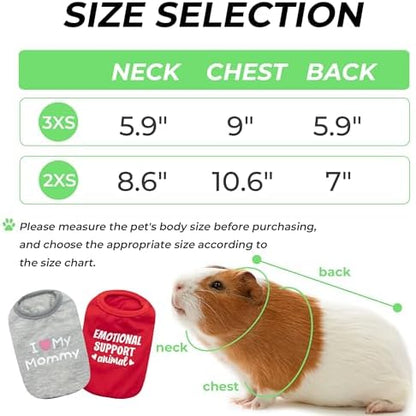 Guinea Pig Clothes (2-Pack), Soft Small Animal Vest T-Shirt