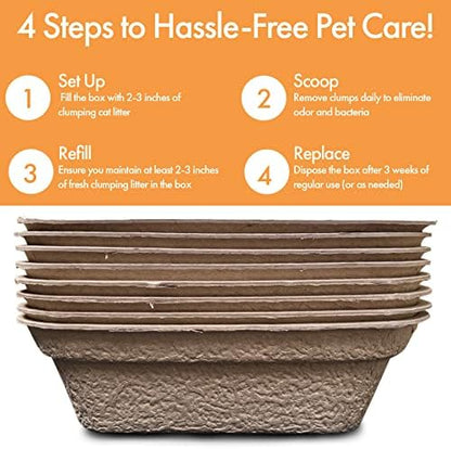 Disposable Litter Boxes (Brown, Large 16-Pack)