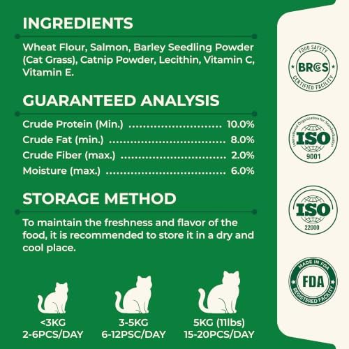 Wellix Cat Grass Treats with Catnip, Hairball & Digestive Support, 13.05 oz
