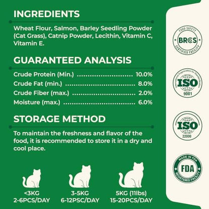 Wellix Cat Grass Treats with Catnip, Hairball & Digestive Support, 13.05 oz