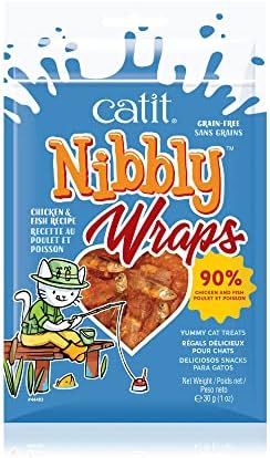Catit Nibbly Wraps, Grain-Free Cat Treat, Chicken & Fish Recipe, 1.06 oz.