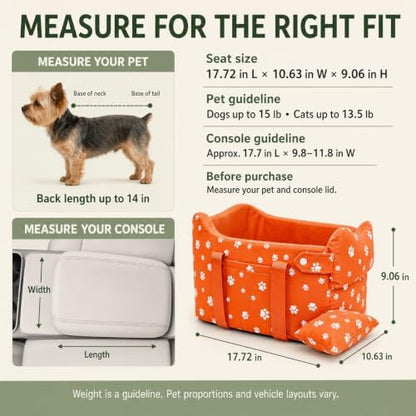 Dog Car Seat for Small Dogs 5-15 lbs, Tomato Red