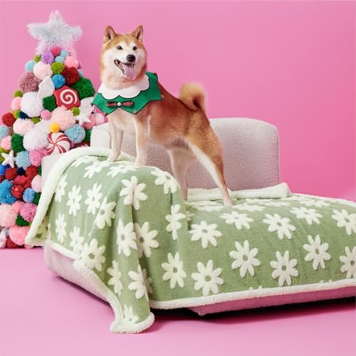 LE SURE Waterproof Dog Blankets for Large Dogs Cute Cozy 3D Jacquard,40x50
