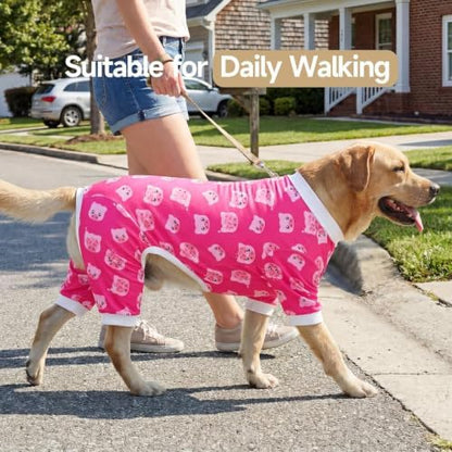 XPUDAC 4 Pieces Dog Pajamas for Large Dogs Pjs Clothes Puppy Onesies for Doggie Duck Shirts Sleeper for Pet Cats Jammies-5XL