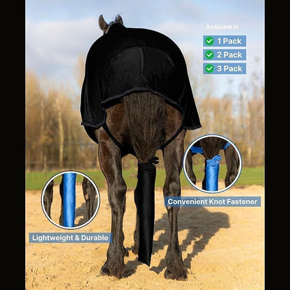 RESISTANCE Spandex Horse Tail Bag Only for Horses - 23"x10" Ties, Nylon Material - to Keep The Horse Tail Clean and Protected - Teal (Pack of 1)