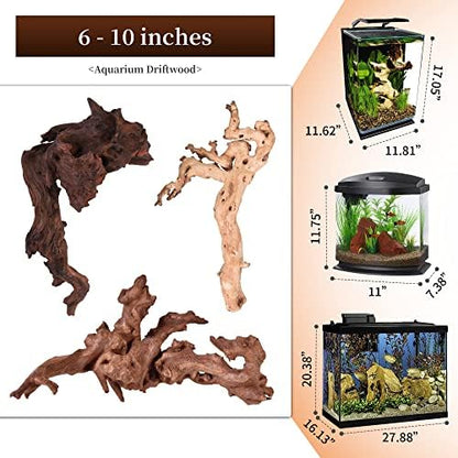 majoywoo Natural Driftwood for Aquarium Decor Fish Tank Decor Reptile Decor