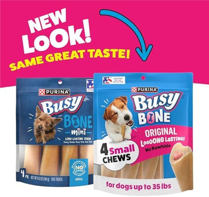 Purina Busy Bone Adult Small Dog Chew Treats, Original, (8) 4 ct Pouches