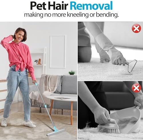 Carpet Rake for Pet Hair Removal Tool,Reusable Hair Remover Broom
