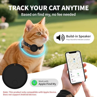GPS Tracker for Cats (1 Pack), Mini GPS Cat Tracker, Smart Pet Activity Tracker, No Monthly Fee, Compatible with Apple Find My(iOS Only), Anti-Lost, Finder Tag for Vehicles, Pets, Kids, Items