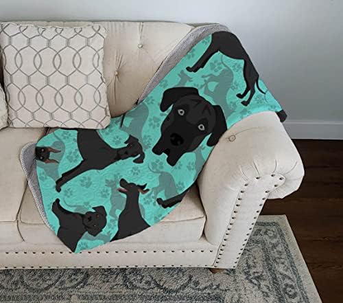 Caroline's Treasures MLM1070LQB Black Great Dane Quilted Blanket 50x60 Artwork Pattern Quilted Throw Blanket for Bed, Couch, Sofa, Soft and Lightweight