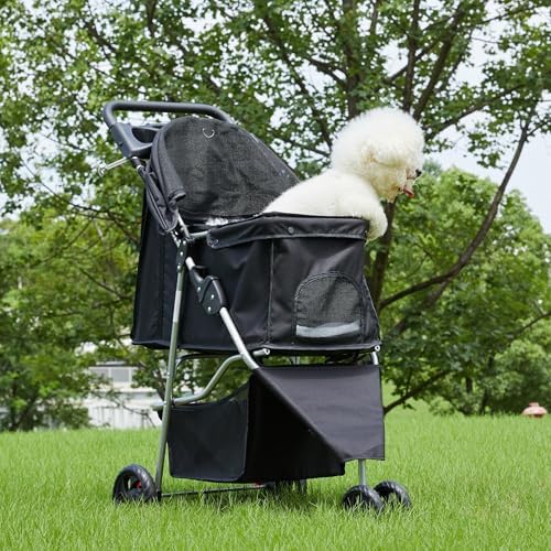 3 Wheel Pet Stroller for Dogs and Cats, Foldable Design