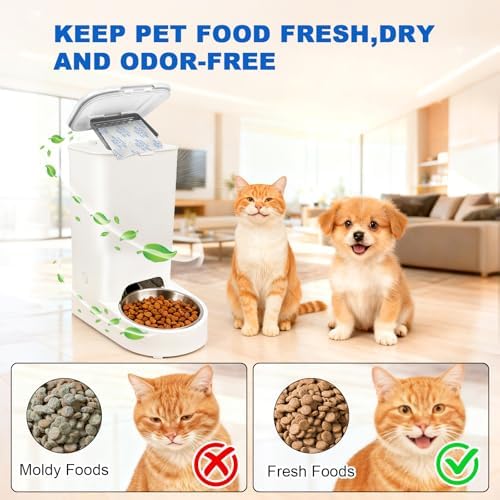 Absorbking Pet Food Desiccant Bag for Most Smart Feeders, 24 Packs Replaced Desiccant Bags with Color Indicating for Automatic Cat Dog Feeder, Desiccant Bag Replacement