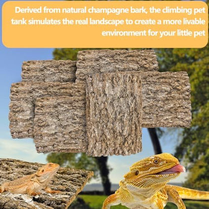 Hamiledyi 6PCS Cork Terrarium Background 15.7x11.8in Natural Large Cork Bark Backdrop Reptile Climbing Mat Tank Accessories Habitat Decor for Spider Lizard Chamelon Turtle Beared Dragon