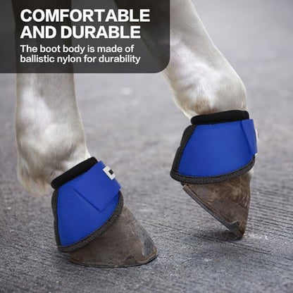 GEOSO Bell Boots for Horses,Ballistic Overreach Horse Boots | Superb Protection, Durability&Comfort,360 Degree Wrap