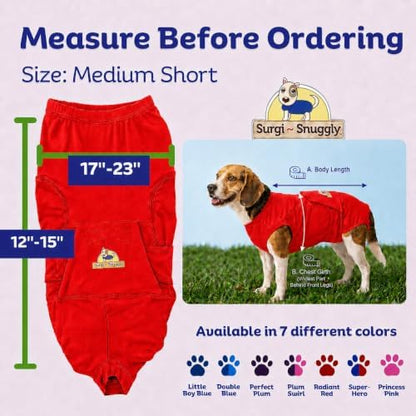 Surgi Snuggly Dog Surgery Recovery Suit, Cone Alternative, Spay/Neuter MS