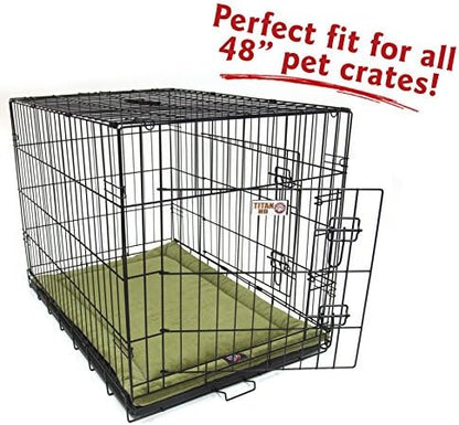 Majestic Pet Dog Crate Mat - Machine Washable Soft Plush Pet Bed Pad for Crates & Kennels | USA Crafted | 48"x30" Villa Fern