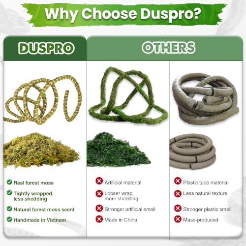 Duspro 6.5FT Reptile Vines for Climbing, Bendable Branch for Reptile
