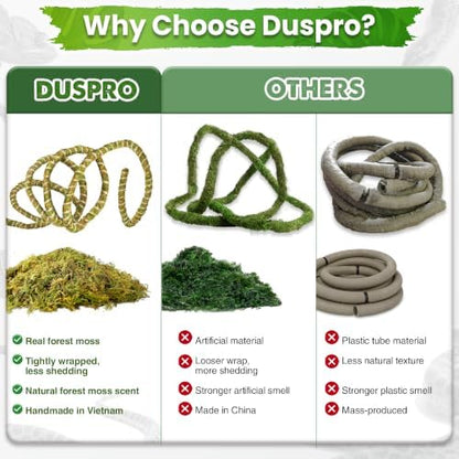 Duspro 6.5FT Reptile Vines for Climbing, Bendable Branch for Reptile