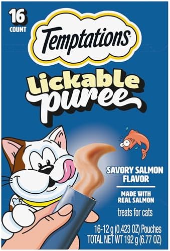 Temptations Creamy Puree Lickable Cat Treats, Salmon, 16 Count