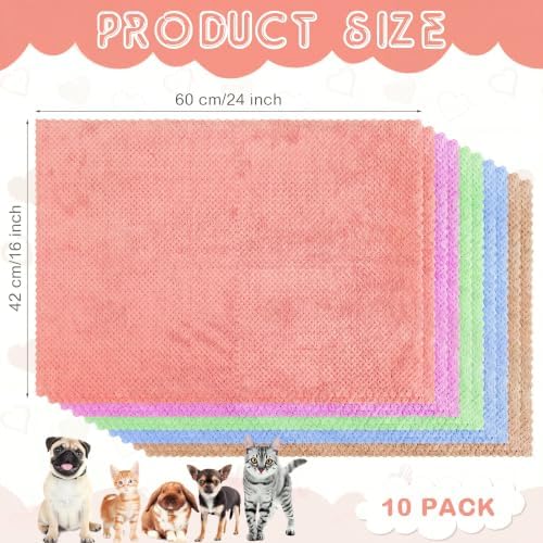 VitalCozy 10Pcs Guinea Pig Cage Liner Washable, Grid, 18x24 Inch, Colorful