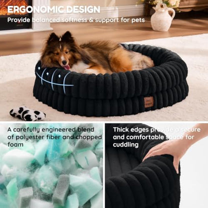 ChiXnuggle Orthopedic Dog Bed, Washable Cover, Faux Fur Bolster Pet Couch