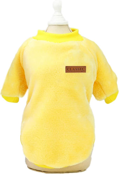 Jecikelon Pet Dog Clothes Dog Sweater Soft Thickening Warm Pup Dogs Shirt Winter Puppy Sweater for Dogs (Z01-Yellow, Large)