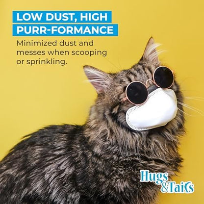 Cat Litter Deodorizer – Pet Safe Odor Eliminator & Housebreaking Supplies for Cats, Kittens, & Small Pets – Natural, Unscented, Non Toxic, Low Dust, 2 lbs, by HugsandTails