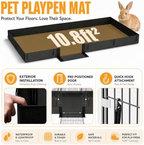 Guinea Pig Cages DIY Small Animal Playpen with Waterproof Liner, Expandable Cage for Guinea Pigs, Metal Wire Yard Fence Rabbit Cage