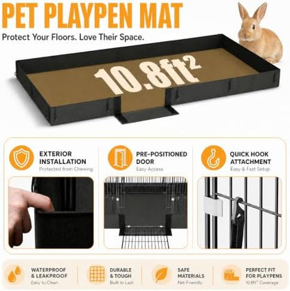 Guinea Pig Cages DIY Small Animal Playpen with Waterproof Liner, Expandable Cage for Guinea Pigs, Metal Wire Yard Fence Rabbit Cage
