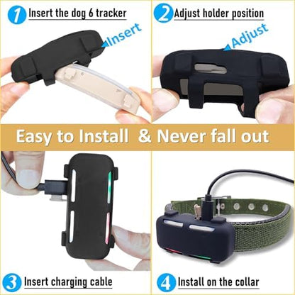 Silicone Holder Compatible for Tractive Dog 6 GPS Tracker 2025,Black