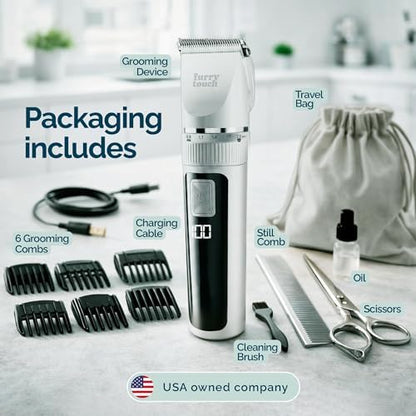 Dog Clippers, Dog Hair Trimmer & Cordless Dog Grooming Kit