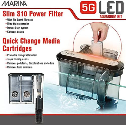 Marina 5 Gallon (19 L) LED Aquarium Kit