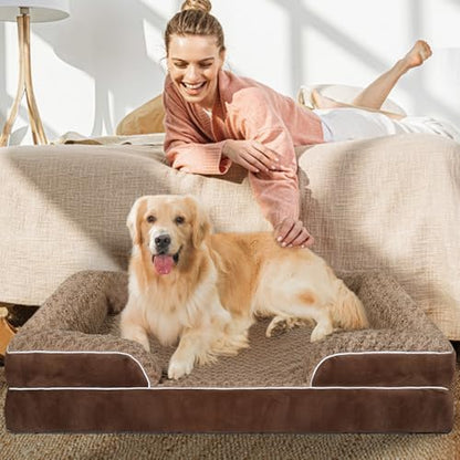 XXL Orthopedic Dog Bed, Dog Couch Bed, Pet Beds for Large Dogs(Brown, XXL)