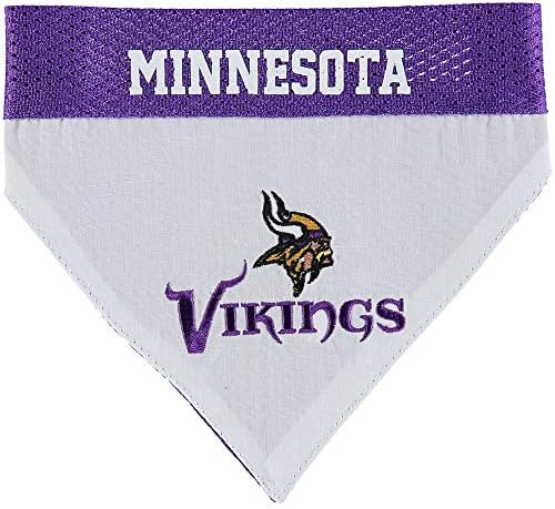 Pets First NFL DOG BANDANA - MINNESOTA VIKINGS REVERSIBLE PET BANDANA. 2 Sided Sports Bandana with a PREMIUM Embroidery TEAM LOGO, Large/X-Large. - 2 Sizes & 32 NFL Teams available