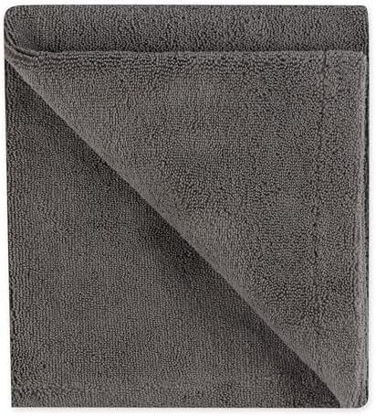 Bone Dry Pet Grooming Towel Collection Absorbent Microfiber X-Large, 41x23.5", Embroidered Gray
