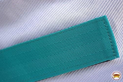 HILASON 84 in Horse Fly Sheet White Turquoise UV Protect