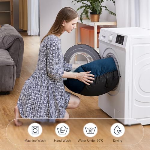 JOEJOY Rectangle Dog Bed for Large Medium Small Dogs Machine Washable Sleeping Dog Sofa Bed Non-Slip Bottom Breathable Soft Puppy Bed Durable Orthopedic Calming Pet Cuddler, Multiple Size, Navy Blue