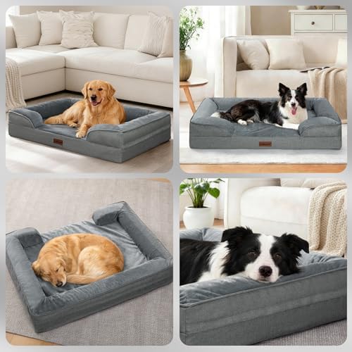 Dog Beds for Large Sized Dogs,Orthopedic Waterproof Big Pet Bed with Sides